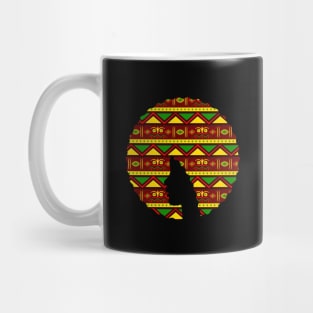 Afro Hair Woman with African Pattern, Black History Mug